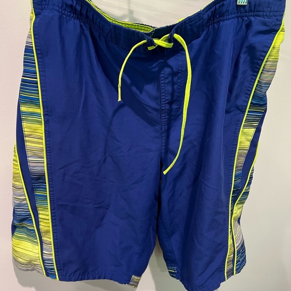Nike Blue and Neon Yellow Swim Suit Shorts - Picture 1 of 7
